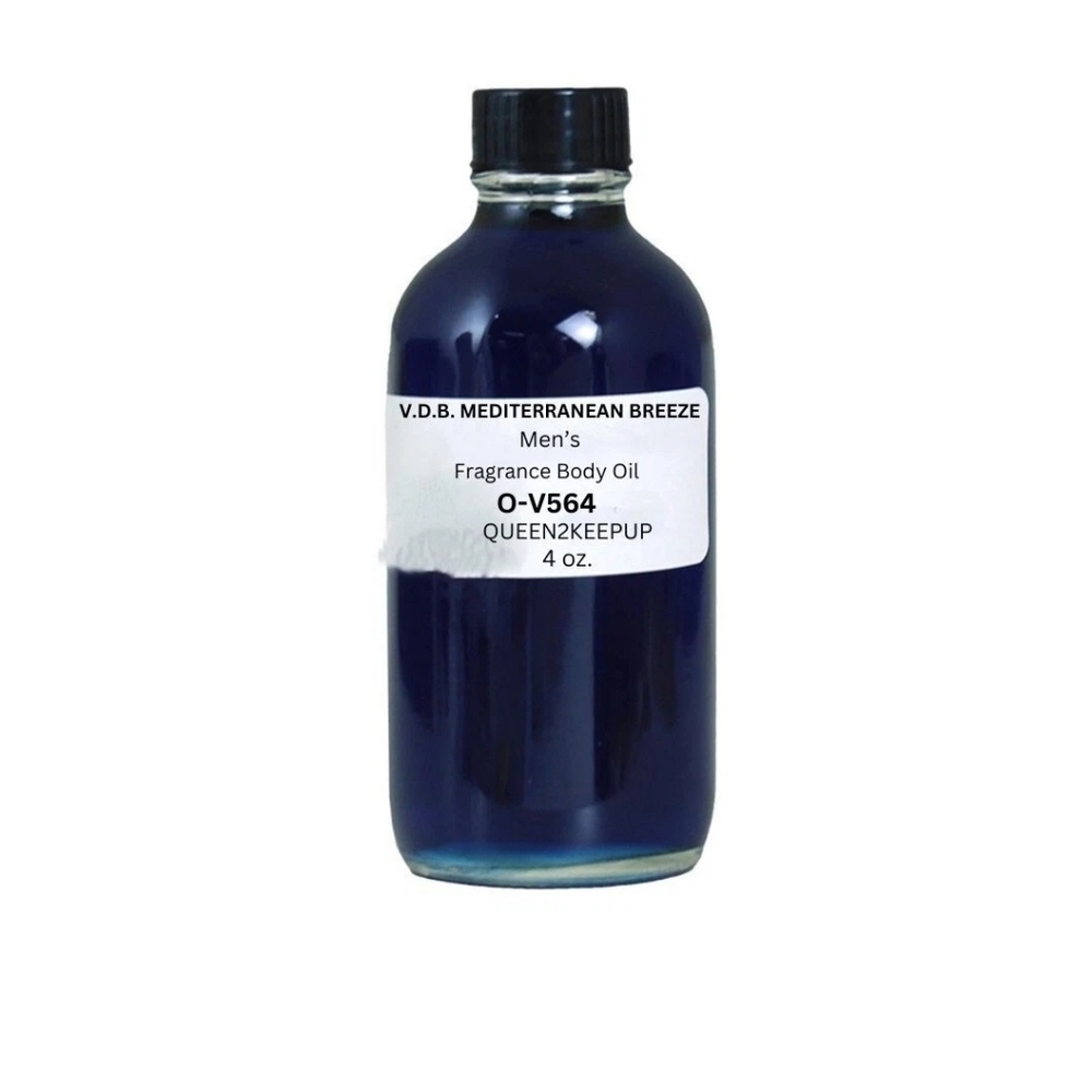 V.D.B. Mediterranean Breeze (Men) Body Oil 4 oz Fragrance All Natural Scent